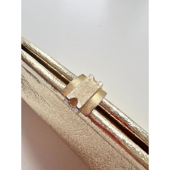 Vintage CINDERELLA Gold Lame Kiss Lock Evening Purse Clutch Bag - Picture 6 of 10
